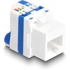 Delock Keystone Modul RJ45 Buchse zu LSA Cat.6A werkzeugfrei mit blauen Drehverschluss