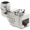 Delock Keystone Modul RJ45 Buchse zu LSA Cat.6A mit Metall Latch werkzeugfrei 90° winkelbar geschirmt