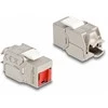 Delock Keystone Modul RJ45 Buchse zu LSA Cat.6A werkzeugfrei mit roter Staubschutzkappe