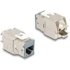 Delock Keystone Modul RJ45 Buchse zu LSA Cat.6A werkzeugfrei grau Set 10 Stück