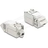 Delock Keystone Modul RJ45 Buchse zu LSA Cat.6A 45° gewinkelte Buchse geschirmt 90° Kabelführung werkzeugfrei Metall