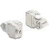 Delock Keystone Modul RJ45 Buchse zu LSA Cat.6A 45° gewinkelte Buchse geschirmt 180° Kabelführung werkzeugfrei Metall