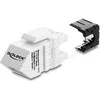 Delock Keystone Modul RJ45 Buchse zu LSA Cat.6A 45° gewinkelte Buchse ungeschirmt 180° Kabelführung werkzeugfrei juodas / baltas