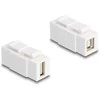 Delock Keystone Modul USB 2.0 Typ-A Buchse zu USB 2.0 Typ-B Buchse beidseitig einbaubar baltas