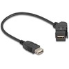 Delock Keystone Modul USB 2.0 Typ-A Einbaubuchse 45° gewinkelt zu Typ-A Buchse mit 30 cm Kabelis juodas