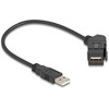 Delock Keystone Modul USB 2.0 Typ-A Einbaubuchse 45° gewinkelt zu Typ-A Stecker mit 30 cm Kabelis juodas