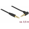 Kabelis Delock Jack 3.5mm - Jack 3.5mm 0.5m juoda (85607)