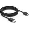 Delock Koaxiales High Speed HDMI Kabelis HDMI Stecker zu Mini HDMI Stecker 8K 60 Hz mit Geflechtmantel 3 m