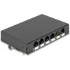 Delock Leergehäuse 6 Port für Keystone RJ-Module juodas - zur Montage an Tisch, Wand oder Hutschiene