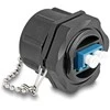 Delock LWL Einbaubuchse LC Duplex zu LC Duplex mit Verschlusskappe Singlemode IP68 staub- und wasserdicht