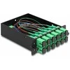 Delock LWL HD (High Density) Kassette MPO Stecker zu 12 x SC Simplex Buchse, 12 Fasern, Singlemode, Polarität A, 9/125 µm