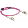 Delock LWL Kabelis mit Metallarmierung LC Duplex zu LC Duplex Multimode OM4 1 m