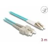 Delock LWL Kabelis mit Metallarmierung LC Duplex zu SC Duplex Multimode OM3 3 m