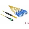 Delock LWL Kabelis MPO Buchse zu 12 x SC Simplex Stecker, Singlemode, 9/125 µm, 2 m