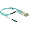 Delock LWL Kabelis MPO Buchse zu 6 x LC Duplex Stecker, Multimode OM3, 50/125 µm, 2 m