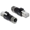 Delock M12 Adapteris D-kodiert 4 Pin Buchse zu RJ45 Stecker juodas