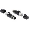 Delock M12 Adapteris D-kodiert 4 Pin Stecker zu RJ45 Stecker juodas