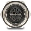 Delock M12 Adapteris X-kodiert 8 Pin Buchse zu RJ45 Buchse Cat.6A STP Metall