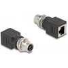 Delock M12 Adapteris X-kodiert 8 Pin Buchse zu RJ45 Buchse gerade