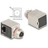 Delock M12 Adapteris X-kodiert 8 Pin Buchse zu RJ45 Buchse Cat.6A STP geschirmt 90° gewinkelt