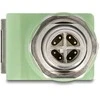 Delock M12 Adapteris X-kodiert 8 Pin Stecker zu RJ45 Buchse Cat.5e mit Befestigungsloch 90° gewinkelt grün