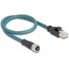 Delock M12 Adapterkabel A-kodiert 8 Pin Buchse zu RJ45 Stecker 50 cm