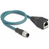 Delock M12 Adapterkabel A-kodiert 8 Pin Stecker zu RJ45 Buchse 50 cm