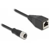 Delock M12 Adapterkabel D-kodiert 4 Pin Buchse zu RJ45 Buchse 50 cm