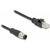 Delock M12 Adapterkabel D-kodiert 4 Pin Stecker zu RJ45 Stecker 50 cm