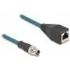 DELOCK M12 adapterio kabelis, X koduotas, 8 kontaktų ST į RJ45, Bu, 50 cm