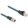 Delock M12 Adapterkabel X-kodiert 8 Pin Stecker zu RJ45 Stecker 50 cm