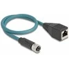 Delock M12 Adapterkabel X-kodiert 8 Pin Buchse zu RJ45 Buchse 50 cm