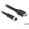Delock M12 Kabelis A-kodiert 17 Pin Buchse zu HDMI Stecker 3 m juodas