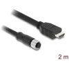 Delock M12 Kabelis A-kodiert 17 Pin Buchse zu HDMI Stecker 2 m juodas