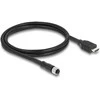 Delock M12 Kabelis A-kodiert 17 Pin Buchse zu HDMI Stecker 1 m juodas