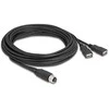 Delock M12 Kabelis A-kodiert 8 Pin Buchse zu 2 x USB 2.0 Typ-A Buchse 5 m juodas