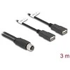 Delock M12 Kabelis A-kodiert 8 Pin Buchse zu 2 x USB 2.0 Typ-A Buchse 3 m juodas
