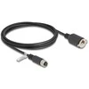 Delock M12 Kabelis A-kodiert 8 Pin Buchse zu RJ45 Buchse zum Einbau Cat.5e FTP 2 m juodas