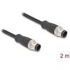 Delock M12 Kabelis A-kodiert 8 Pin Stecker zu Stecker PVC 2 m