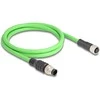 Delock M12 Kabelis A-kodiert 8 Pin Stecker zu Buchse PUR (TPU) 1 m