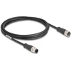 Delock M12 Kabelis A-kodiert 8 Pin Stecker zu Buchse PVC 2 m