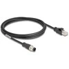 Delock M12 Kabelis A-kodiert 8 Pin Stecker zu RJ45 Stecker PVC 2 m