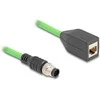 Delock M12 Kabelis A-kodiert 8 Pin Stecker zu RJ45 Buchse PUR (TPU) 0,5 m