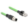 Delock M12 Kabelis A-kodiert 8 Pin Stecker zu RJ45 Stecker PUR (TPU) 2 m