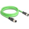 Delock M12 Kabelis A-kodiert 8 Pin Stecker zu Buchse PUR (TPU) 2 m