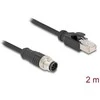Delock M12 Kabelis A-kodiert 8 Pin Stecker zu RJ45 Stecker PVC 2 m