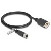 Delock M12 Kabelis D-kodiert 4 Pin Buchse zu RJ45 Buchse zum Einbau Cat.5e FTP 1 m juodas