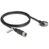 Delock M12 Kabelis D-kodiert 4 Pin Buchse zu RJ45 Stecker mit Schrauben Cat.5e FTP 1 m juodas