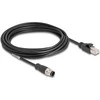Delock M12 Kabelis D-kodiert 4 Pin Stecker zu RJ45 Stecker PVC 5 m