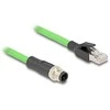 DELOCK M12 kabelis, D kodavimo 4 kontaktų kištukas į RJ45 kištuką, PUR (TPU), 5 m